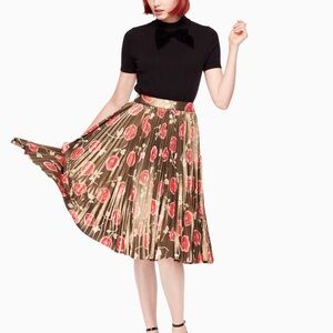Kate Spade Hazy Rose Pleated Lame Skirt